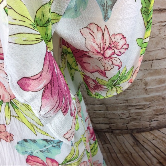 New Umgee Flutter Sleeve Floral Tunic Top Dress S - Picture 4 of 6